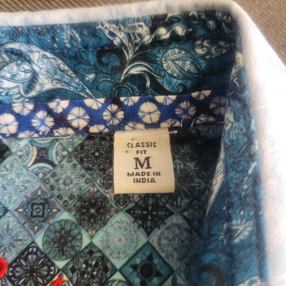 Robert Graham Men's M Short Sleeve Button Down Shirt Jacquard Paisley - Picture 3 of 6